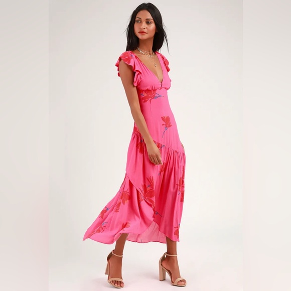 NWT Free People Pink She’s a Waterfall Dress - Picture 4 of 7